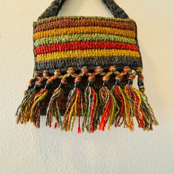Multicolor Handwoven Fringe Bag - Picture 3 of 8
